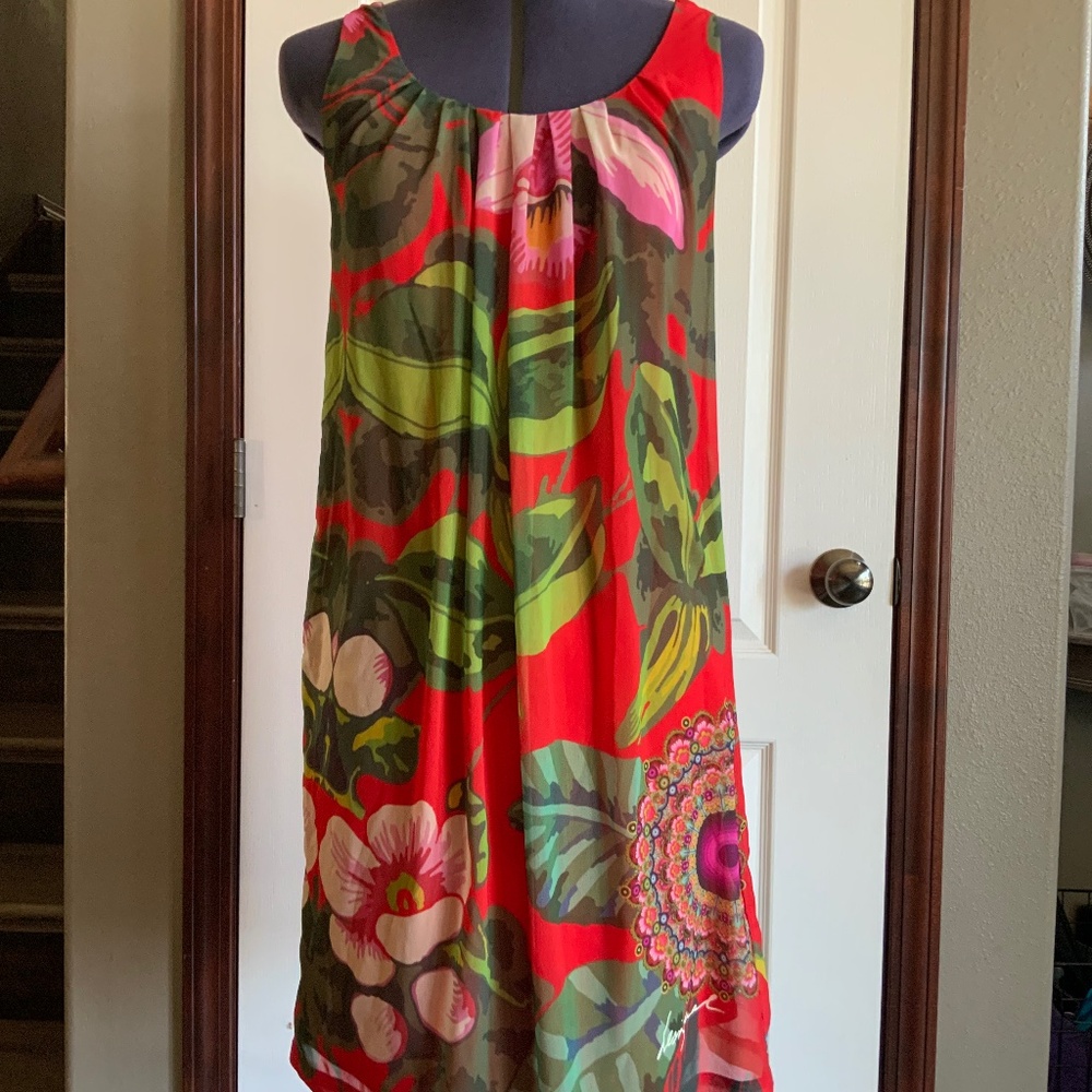 DESIGUAL Red Flower Dress size 40